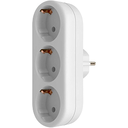 Сетевой разветвитель 3гн. DEFENDER TG-01, с/з, 16А, белый