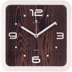 Часы настенные РУБИН "Классика" квадрат 22х22см, корпус белый (2223-013)