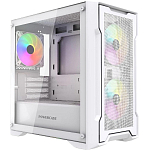 Корпус Powercase Mistral Micro X3W ARGb, Tempered Glass, 3x 120mm ARGb PWM Fan, белый, mATX (CMMXW-A3)