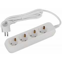Сетевой удлинитель 1.5м ЭРА Greenline UDL-16-415-E, белый, 4 розетки, с/з ПВС 3x1мм2