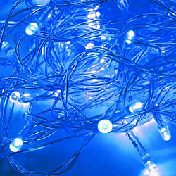 Гирлянда "Нить" 2.8 м, свечение синее, 8 режимов, КОСМОС
