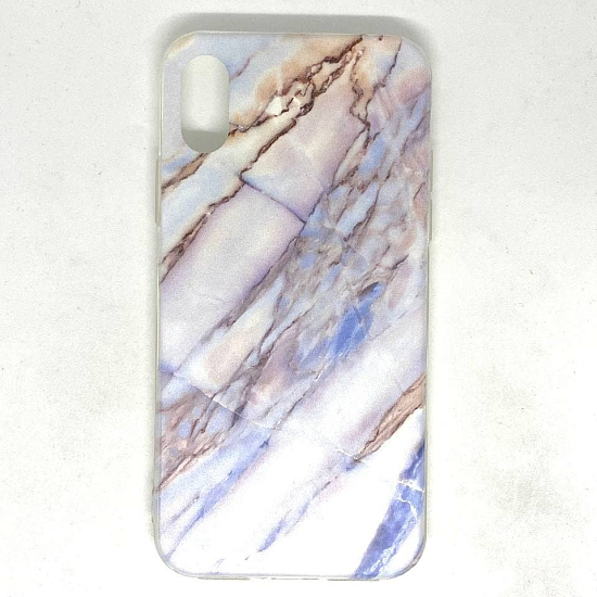 Задняя накладка GRESSO. Коллекция Мрамор белый для iPhone X/XS  прозрачный