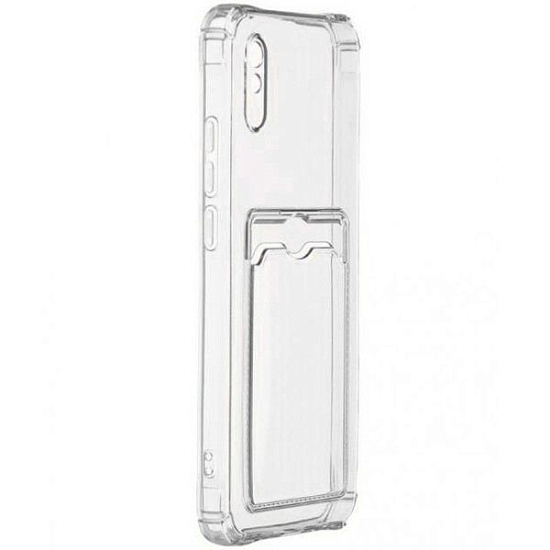 Задняя накладка ZIBELINO Silicone Card Holder Case для Xiaomi Redmi 9A (прозрачный) защита камеры