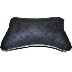 Подушка-косточка черная - ромб строчка, алькантара