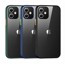 Задняя накладка USAMS для iPhone 12/12 Pro, US-BH627, Janz Series, прозрачная крышка, цветной ободок, глянцевая, темно-зеленый