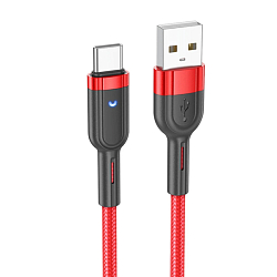 Кабель USB <-- > Type-C  1.0м HOCO U117 красный