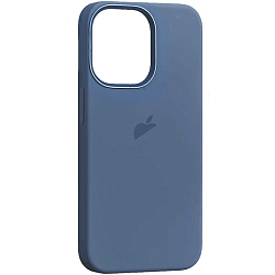 Силиконовый чехол SILICONE CASE для iPhone 15 Pro (MagSafe + анимация NFC) c LOGO Winter Blue